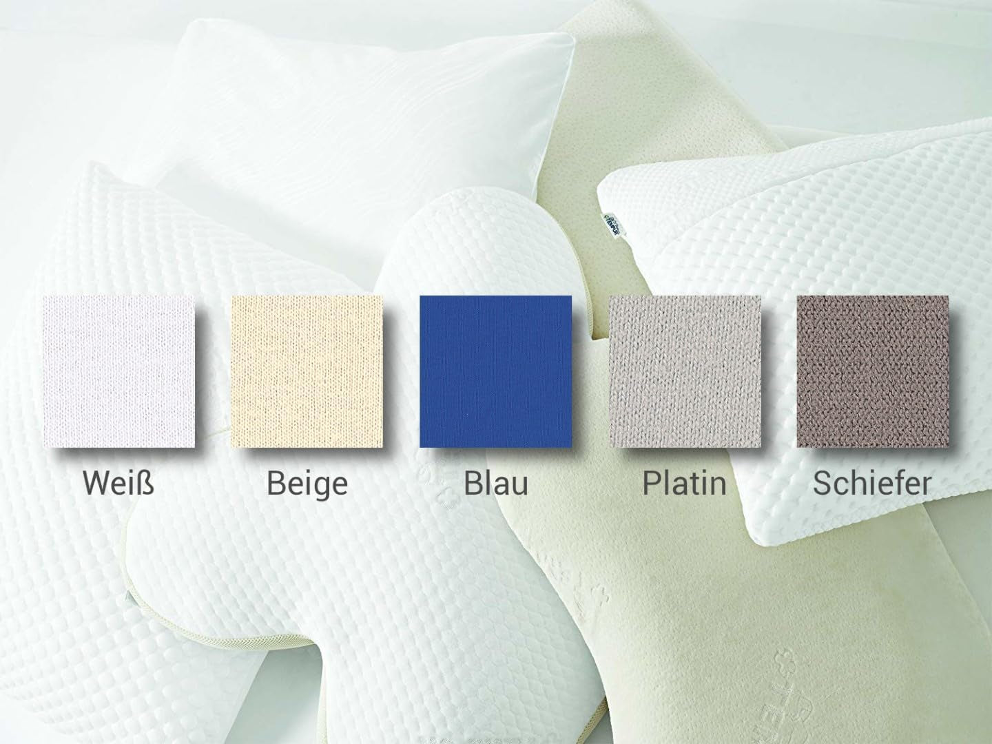 Set di cuscini con imbottitura e fodera, cuscino originale misura M con federa in jersey (beige)