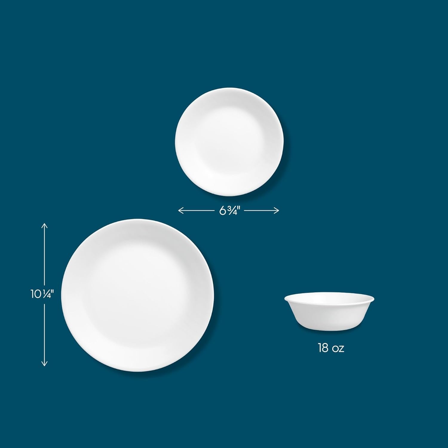 Set stoviglie per 6, 18 pezzi, infrangibile, bianco invernale, informazioni non disponibili, bianco invernale