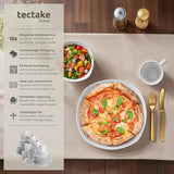 tectake® Servizio Piatti per 12 Persone, Servizio Piatti in Porcellana da 100 Pezzi, Compresi 12 Piatti, 12 Piatti Dessert, 12 Piatti Piani, 12 Tazze, 12 Ciotole per Cereali, Insalatiera, Lattiera, Zuccheriera