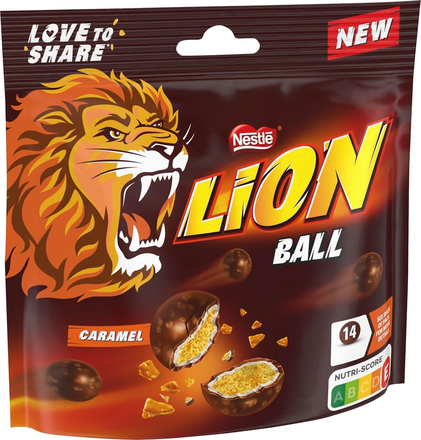 Confezione di palline Nestlé al latte, bianche, caramello Lion (3 x 130g)