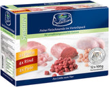 Dehner Premium Katzenfutter Sensitive Multipack, Nassfutter, für ernährungsensible Katzen, je 4 x Huhn / Rind / Pute, 12 x 100 g Bag (1,2 kg)