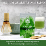 Polvere di Matcha biologica per tè e Matcha Latte - Qualità cerimoniale premium dal Giappone - Tè verde Kissui originale - 30g