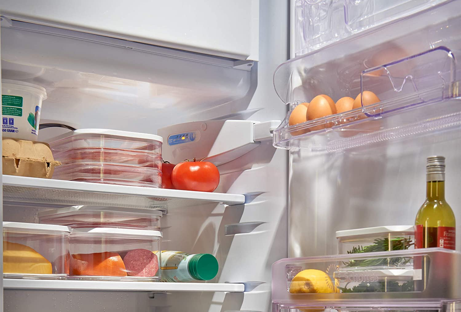 Mepal - Contenitore Frigo Modula XXL - Contenitore Alimenti con Coperchio - Organizer da Cucina e Contenitore in Plastica - Organizer Frigo Impilabile e Chiudibile - 4800ml - Contenitori Alimenti Bianchi Naty Shop