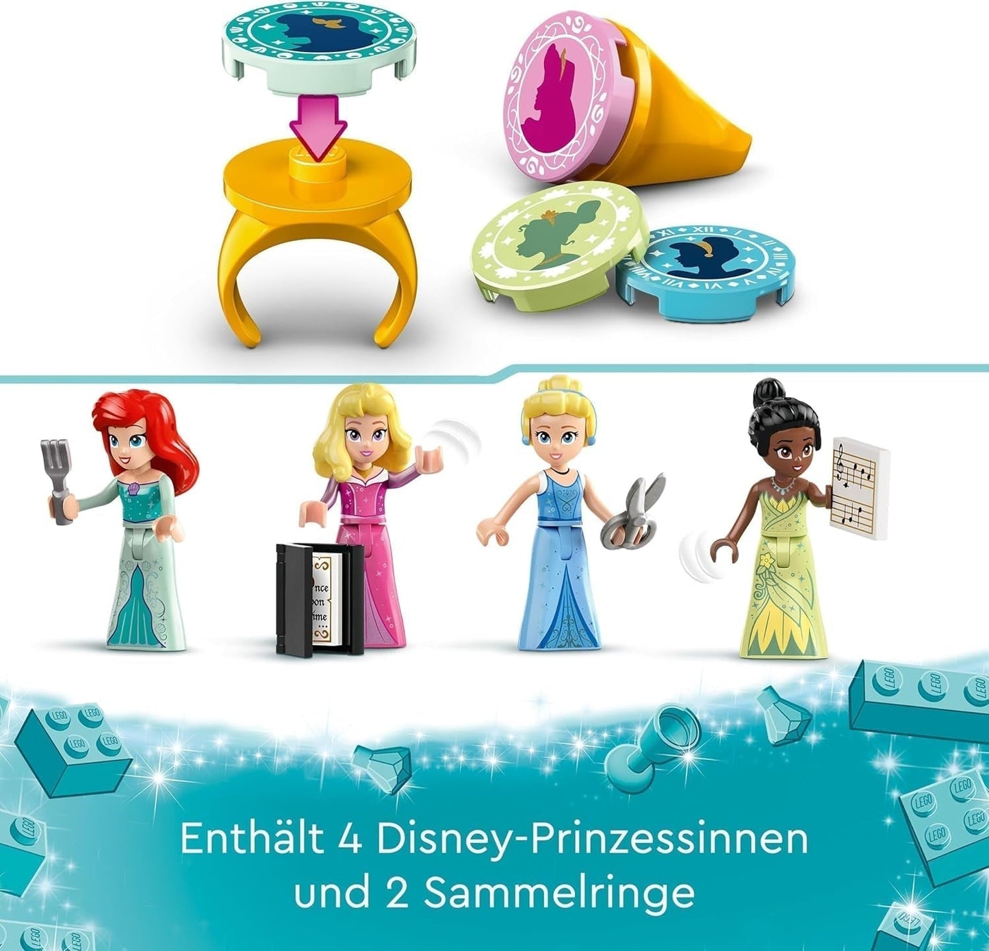 LEGO Disney Princess: Disney Princess Adventure Market, casa giocattolo con 4 bambole tra cui Cenerentola e Ariel, set da gioco con mappa del tesoro, regalo per ragazze e ragazzi a partire da 6 anni 43246 Set da costruzione Besuche den LEGO-Store