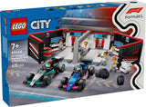 Garage F1 LEGO City con auto da corsa Mercedes-Amg e Alpine - Auto da corsa di Formula 1 con 2 piloti e 4 minifigure meccaniche - Regalo per ragazzi e ragazze 7+ e fan 60444 Besuche den LEGO-Store Building Sets