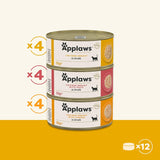 Applaws 100% naturale Premium Cibo umido per gatti Pollo in brodo Confezione multipla - Confezione da 12 lattine x 156 g