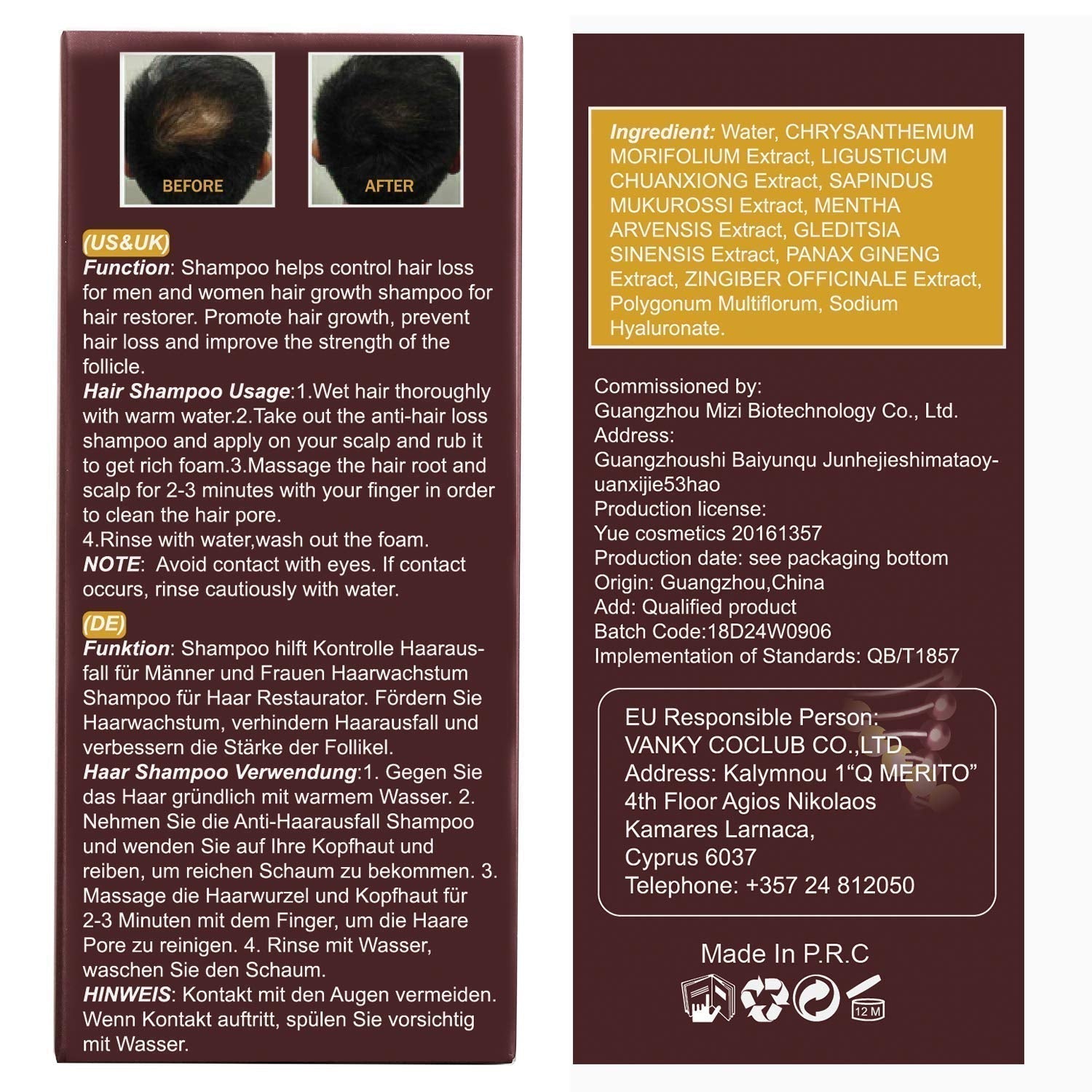 Shampoo per la crescita dei capelli, Shampoo anticaduta, Shampoo per la caduta dei capelli, Shampoo alle erbe naturali per una crescita più rapida dei capelli, Lozione Naty Shop Hair Care
