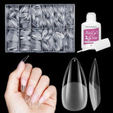 Unghie finte corte Ballerina 500 pezzi Colla su 12 misure Unghie artificiali Punte per unghie corte in gel morbido con copertura completa per unghie in gel Corte S