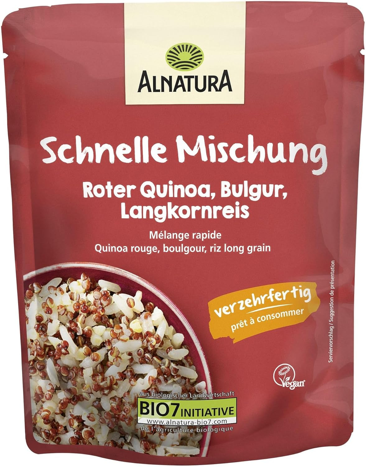 Mix veloce di quinoa rossa, bulgur, riso a chicco lungo, 250 g