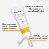 Medela Purelan 37G Crema per capezzoli alla lanolina - crema per capezzoli irritati e pelle secca, 100% naturale, ipoallergenica Accessori Alimentazione e Allattamento Bebe Naty Shop