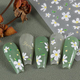 5 pezzi Geprägte Gänseblümchen Nagelsticker Selbstklebend Blumen Nagelaufkleber Gänseblümchen Schmetterling Nagel Sticker Nageldesign Aufkleber Nägel Zubehör Blume Nail Sticker Flower Nail Art Stickers