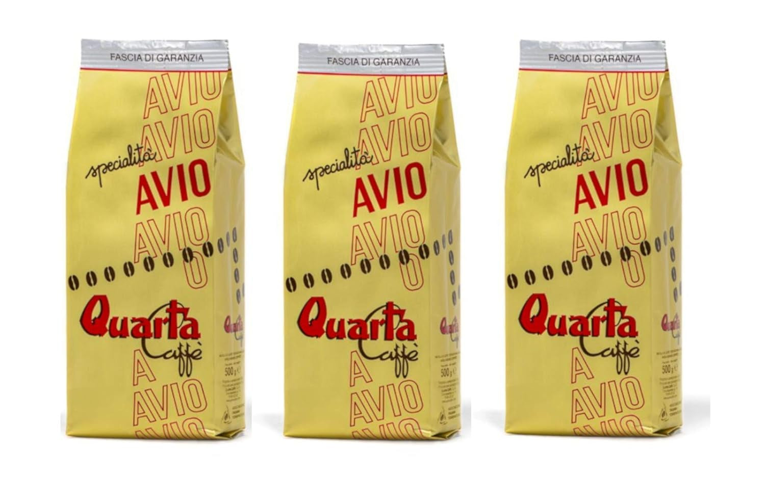 Miscela di caffè in grani Caffè Avio Oro | 3 confezioni da 500 g | 1,5 kg in totale | Miscela classica di varietà Arabica selezionate | Italia, Puglia, Salento