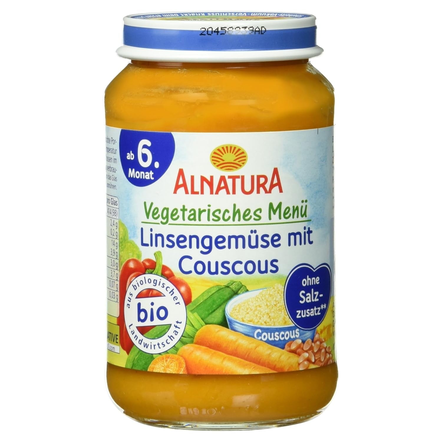 Spezzatino di lenticchie bio con cous cous (dai 6 mesi), 190 g