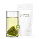 Anna'S Teapot Sencha bustine di tè verde biologico - Tè verde giapponese biologico 20 bustine piramidali in un sacchetto richiudibile