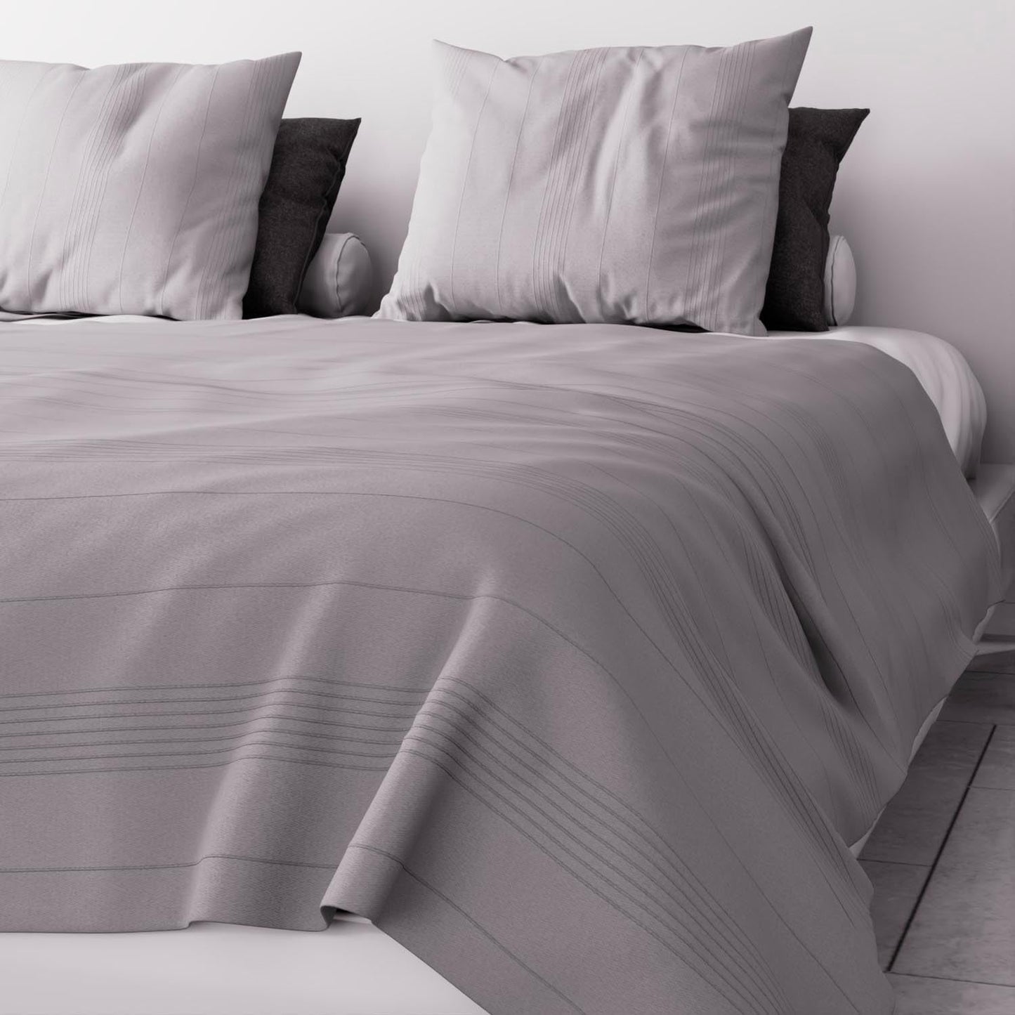 Soleil D'Ocre Adele, Copripiumino Zigzag, Copridivano dal divano, Polycoton, Grigio, 220 X 240 Cm Naty Shop Piumini e trapunte Grigio 220 X 240 Cm