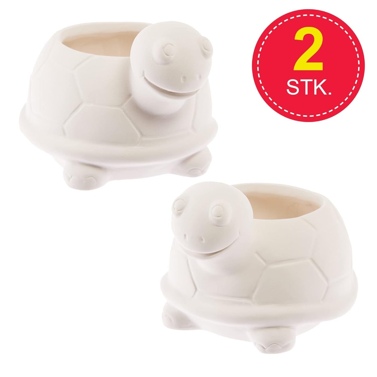 Baker Ross FX594 Fioriere in ceramica tartaruga - Confezione da 2, dipingi la tua fioriera
