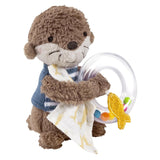 Fehn campanello giocattolo a forma di polpo - sonaglio, cigolio, sensazione motoria - peluche per neonati con tessuto morbido - giocattolo per neonati e bambini da 0+ mesi Baby Toys Naty Shop Otter