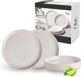 Piace. by Villeroy & Boch – Servizio da tavola in cotone artigianale 4 teilig Weiß, Spülmaschinenfest, Mikrowellensicher, Geschirrset, Tafelservice Modern, Speiseteller, Tiefe Teller, Pottery-Look, Premium Porzellan