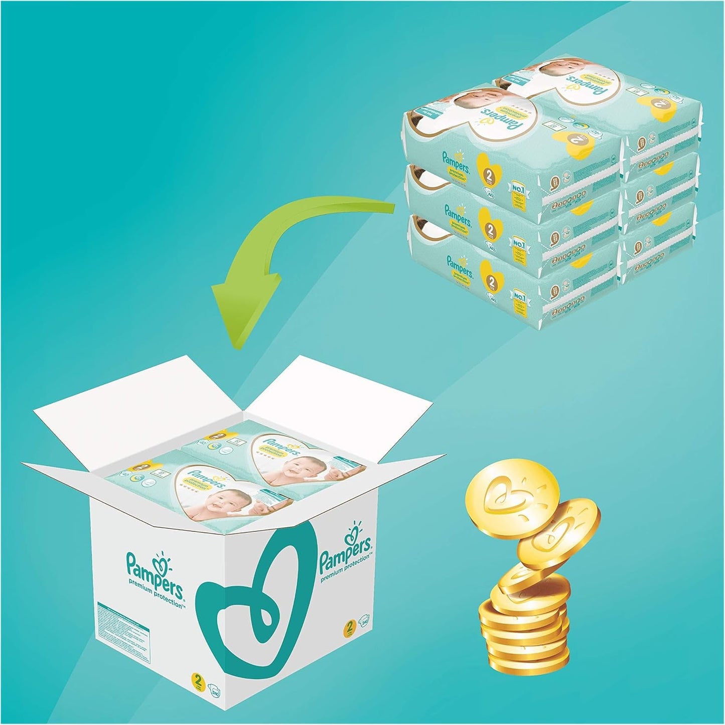 Pampers Protezione Premium Sterline, Taglia: 0