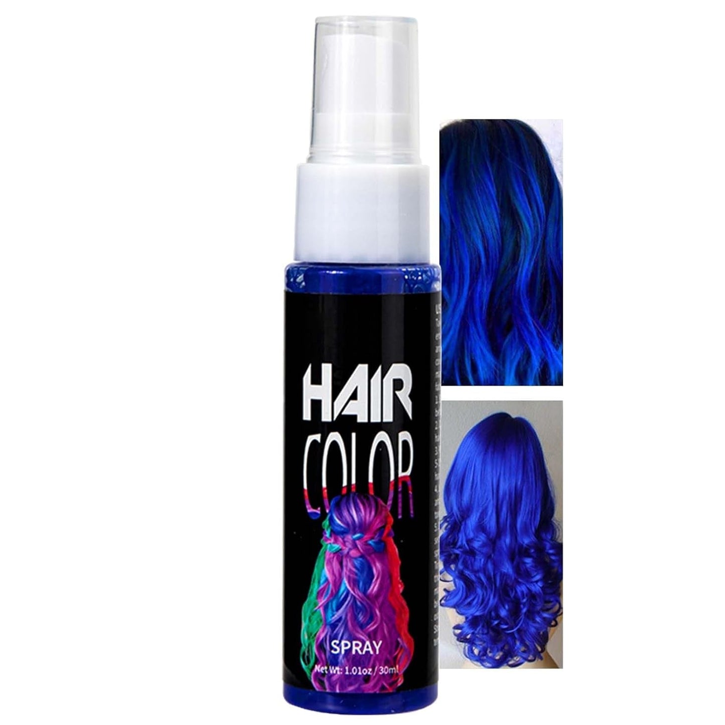 Tintura Per Capelli Spray, Tintura Per Capelli Spray Rossa Temporanea, Tintura Per Capelli Colorata Rossa, Tintura Per Capelli Lavabile, Spray Colorante Per Capelli Rosso Vivido, Tintura Per Capelli Istantanea, Tintura Per Capelli Per Carnevale, Halloween, Cosplay, Party Naty Shop Tintura Per Capelli Blu 30 Ml (1 Confezione)