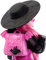 Bambola Monster High Draculaura con il suo animale domestico Conte Favoloso pipistrello gatto e accessori come zaino, libro degli incantesimi, bento box e altro ancora, HRP64 Naty Shop Dolls