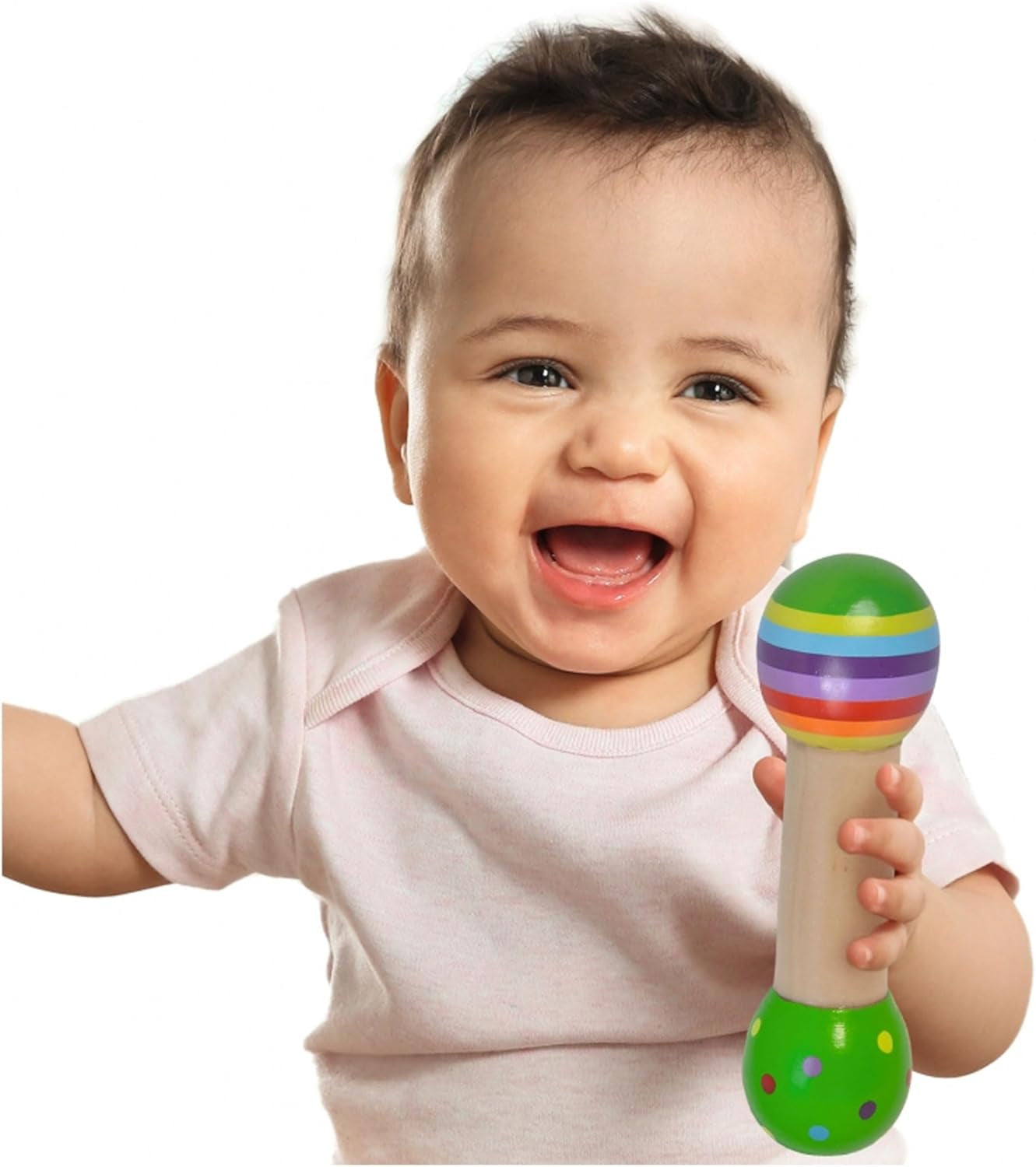 Eichhorn - Set musicale da 2 pezzi, include giocattolo con campanelli e bacchetta sonora, strumenti musicali in legno colorati, da 1 anno Giochi per bambini Naty Shop