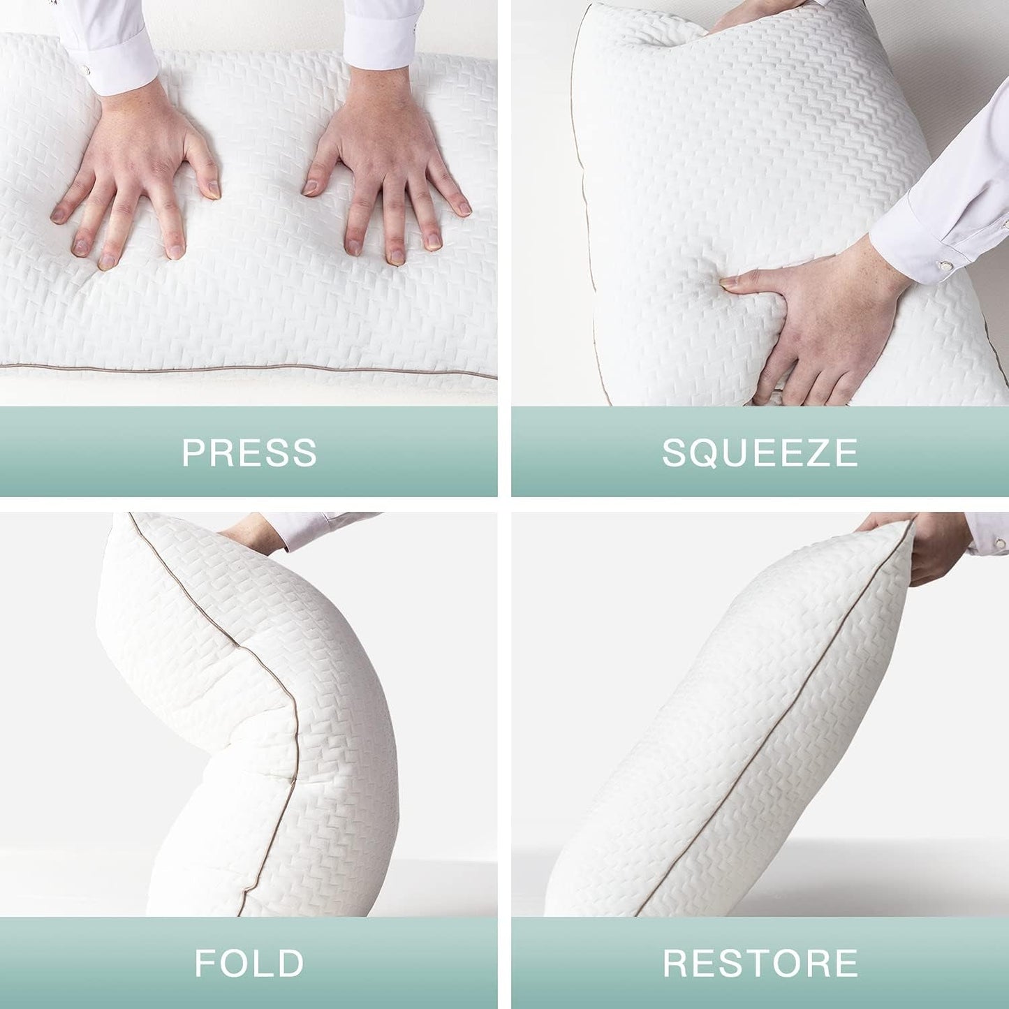 Cuscino Bedstory, Cuscino per Dormire, 2 Pezzi, Ipoallergenico, Cuscino Antipolvere, Piumino, Qualità Alternativa, Cuscino per Letto per Schiena, Pancia e Chi dorme sul fianco, Misura Standard, Lavabile, 42 X 70 Cm Naty Shop Cuscini Standard