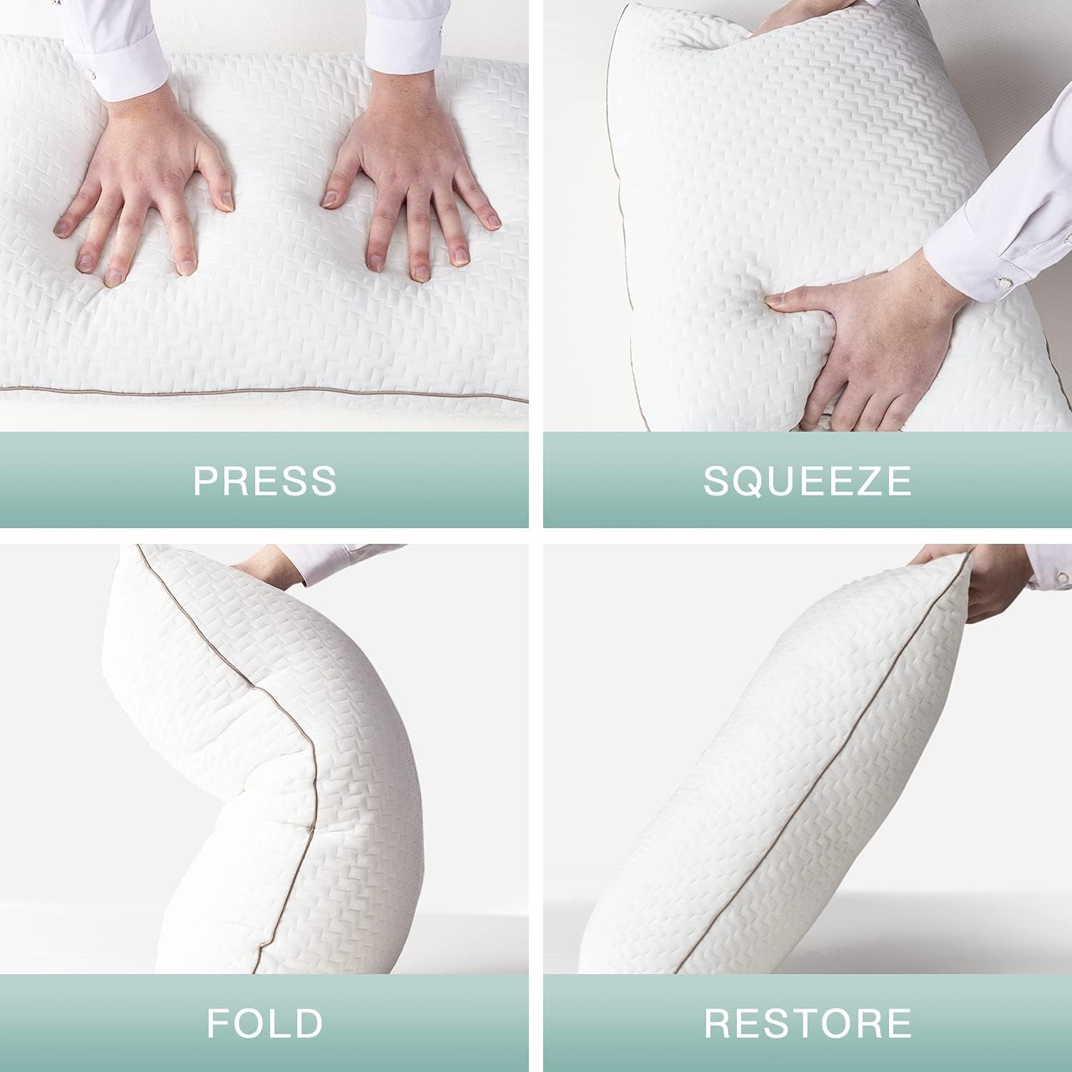 Cuscino Bedstory, Cuscino per Dormire, 2 Pezzi, Ipoallergenico, Cuscino Antipolvere, Piumino, Qualità Alternativa, Cuscino per Letto per Schiena, Pancia e Chi dorme sul fianco, Misura Standard, Lavabile, 42 X 70 Cm Naty Shop Cuscini Standard