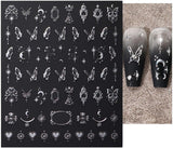Adesivi per unghie metallizzati argento 3D, adesivi per unghie per donne, stella, luna, sole, lamina per unghie, adesivi autoadesivi, adesivi per unghie farfalla, adesivi per unghie, accessori per design delle unghie, 8 pezzi