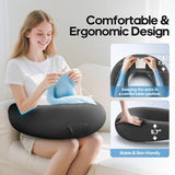 Cuscino da gioco e lettura, Cuscino da lettura per letto/divano/pavimento, Cuscino per alimentazione/Uncinetto con grande cuscino da gioco ergonomico, Cuscino da gioco per iPad/laptop - Nero