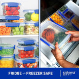Barattolo per la conservazione degli alimenti KLIP IT System | 9,67 l | Barattolo per la conservazione impilabile e ermetico con coperchio, adatto per frigorifero/congelatore | Plastica senza BPA | clip blu | 1 pezzo (confezione da 4) contenitori per alimenti Naty Shop
