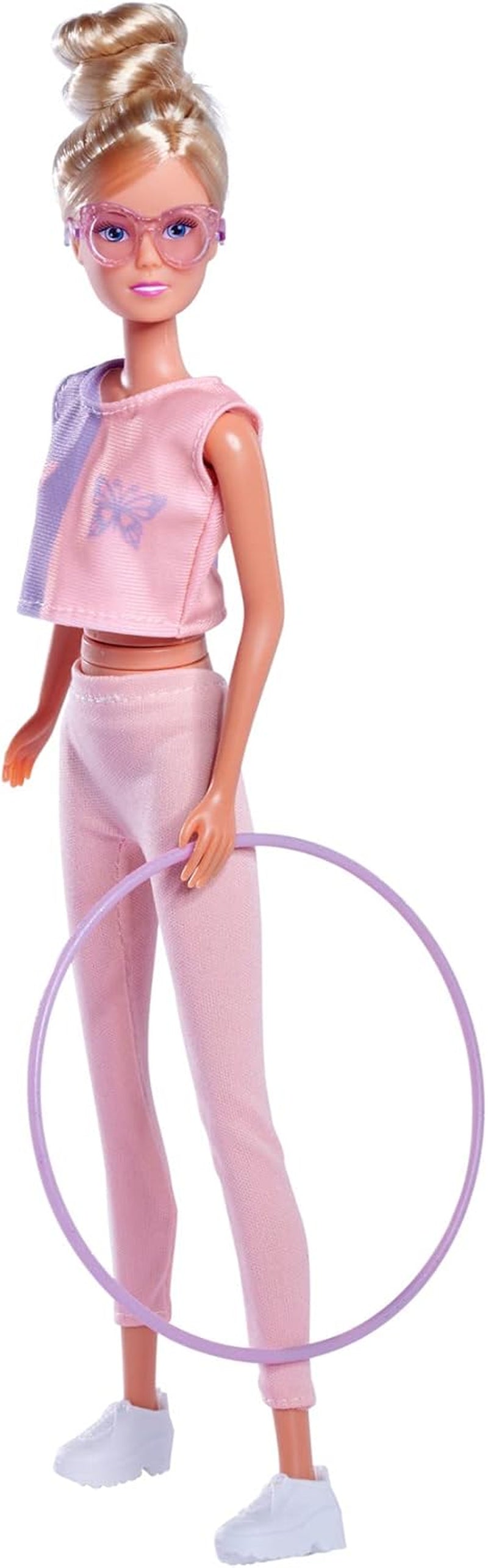 Simba 105733619 - Steffi Love Hula Hoop, bambola giocattolo con tenuta sportiva, hula hoop e funzione meccanica, 29 cm, dai 3 anni in su