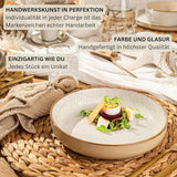 SÄNGER Rio Creme | Set di stoviglie in gres da 18 pezzi per 6 persone, inclusi 6 piatti piani, 6 piatti da dessert e 6 ciotole | LA COLLEZIONE DI VALORE