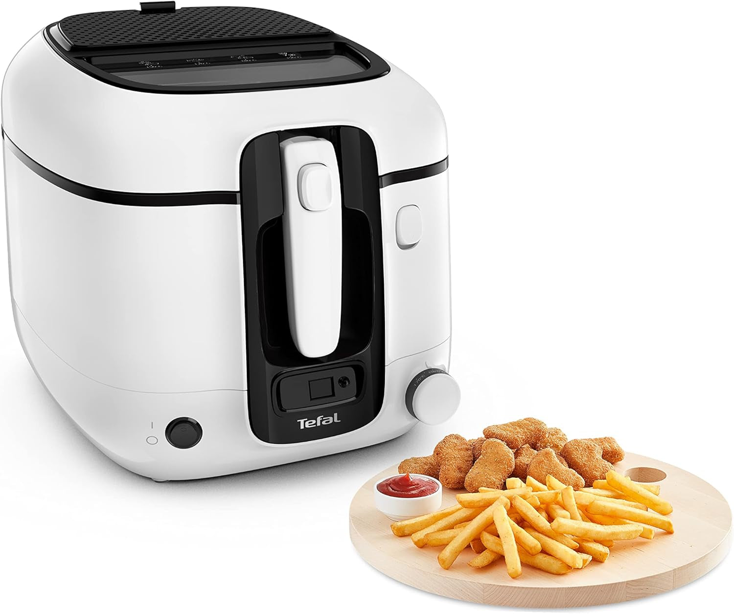 Tefal Friggitrice Super Uno Access, Capacità 2,2 L, Parti lavabili in lavastoviglie, Filtro antiodore Elettrodomestici Naty Shop Super Uno Con timer Bianco/Nero