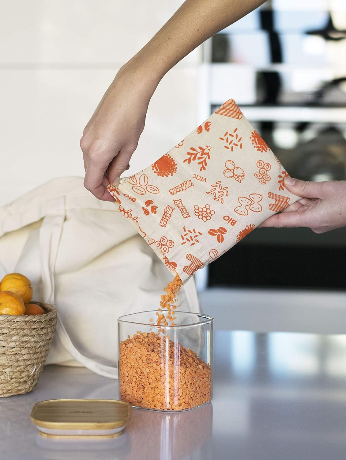 Set 3 contenitori quadrati in vetro con coperchio in bambù-800ml, vetro borosilicato, bambù, silicone, naturale, 11 x 11 x 11 cm Scatole per alimenti Naty Shop