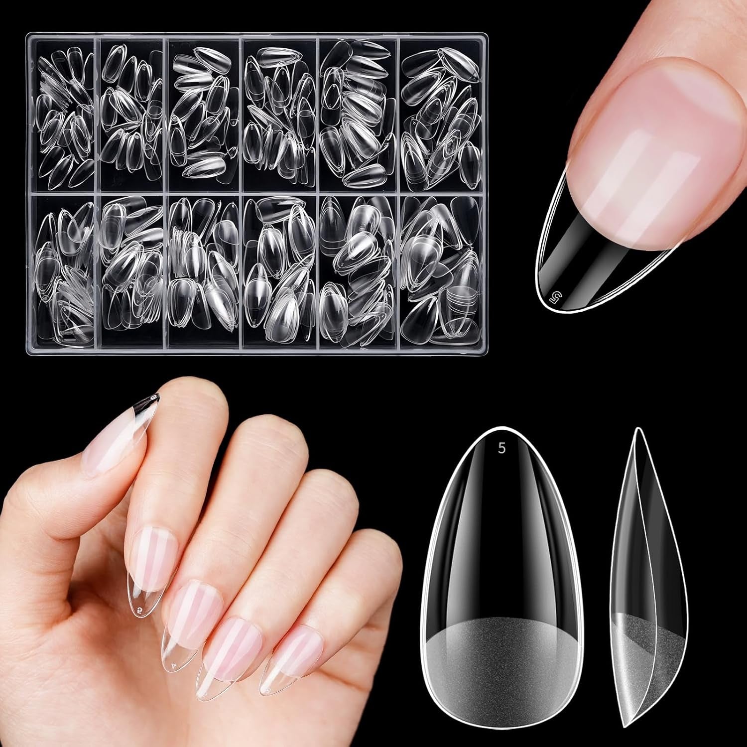 Unghie Artificiali Corte 500 Pezzi Punte Per Unghie In Gel Morbido Con Copertura Completa Per Unghie In Gel 12 Misure Punte Per Unghie Prelucidate Per Unghie In Gel Unghie Artificiali Corte Estensioni Per Unghie A Bara Con Scatola