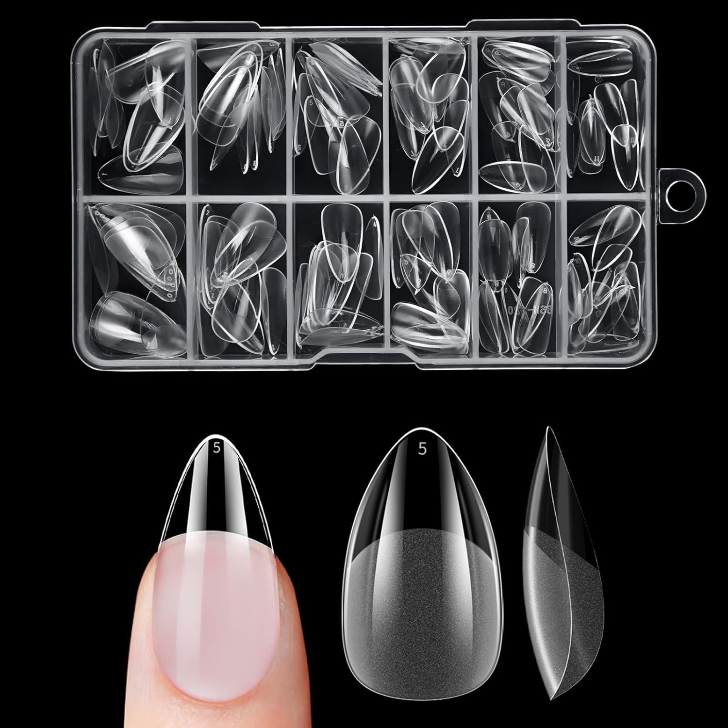 Unghie finte corte Ballerina 120 pezzi Colla su 12 misure Unghie artificiali corte Gel morbido Copertura completa Punte per unghie per unghie corte in gel S
