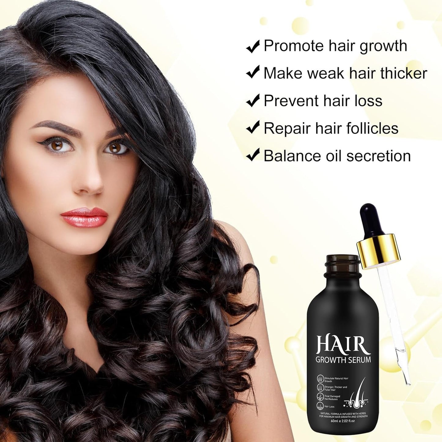 Olio biologico per la crescita dei capelli al 5% - Soluzione per uso esterno - Crescita e ispessimento dei capelli - Per perdita e diradamento dei capelli maschili - Riattiva i follicoli che si restringono - Dispenser a pompa preciso, Cura dei capelli da 60 ml Naty Shop