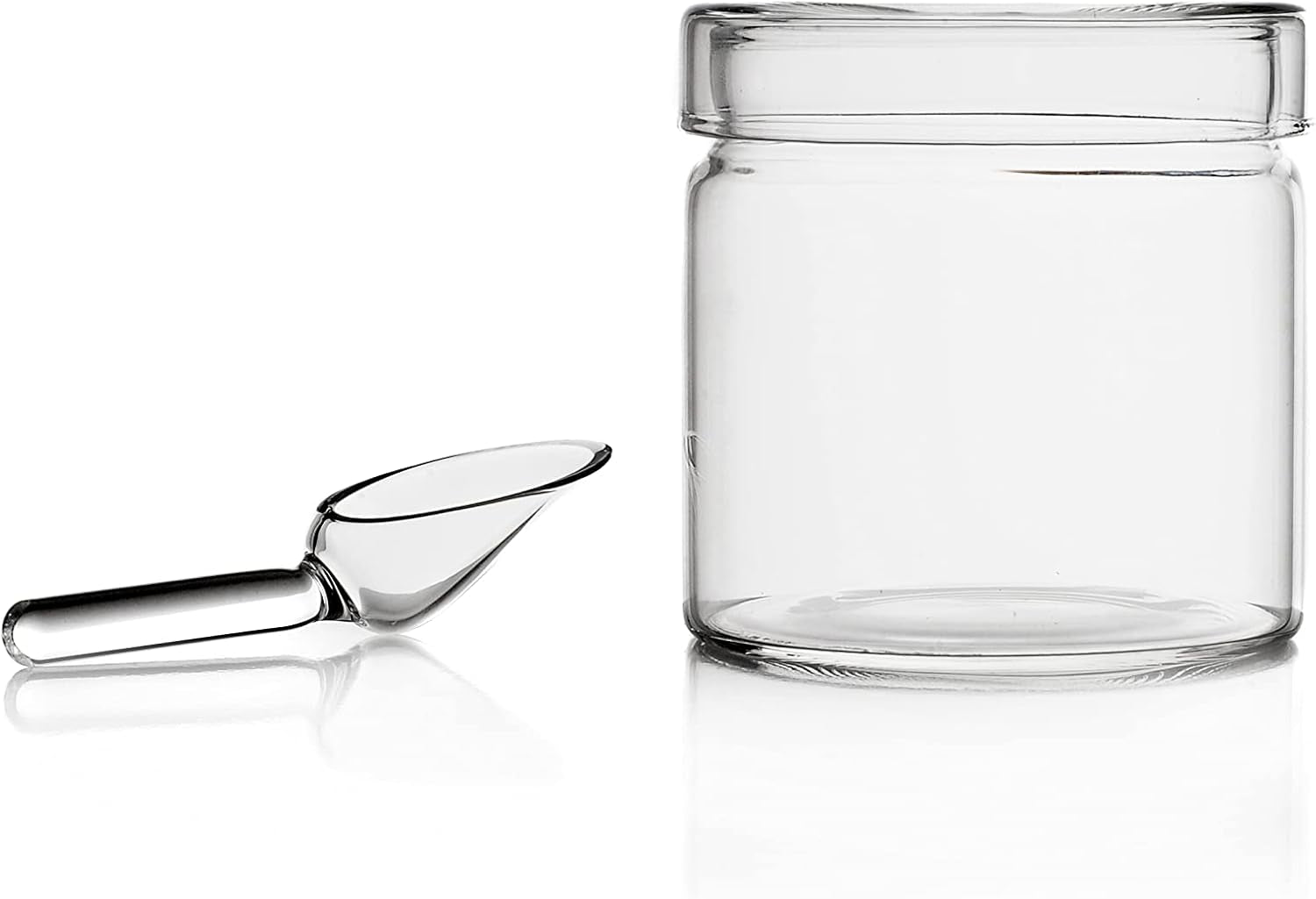 Teiera con cucchiaino, collezione Piuma, 20 cl, vetro borosilicato, realizzata a mano