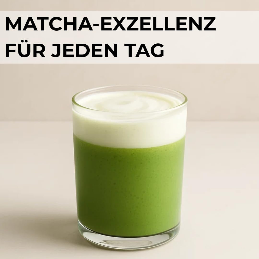 | Matcha biologico in polvere 100 g | Grado cerimoniale in polvere di tè verde Matcha | 100% naturale e di prima qualità | Tè disintossicante | Compatibile con set Matcha, stelo, ciotola e bicchiere.