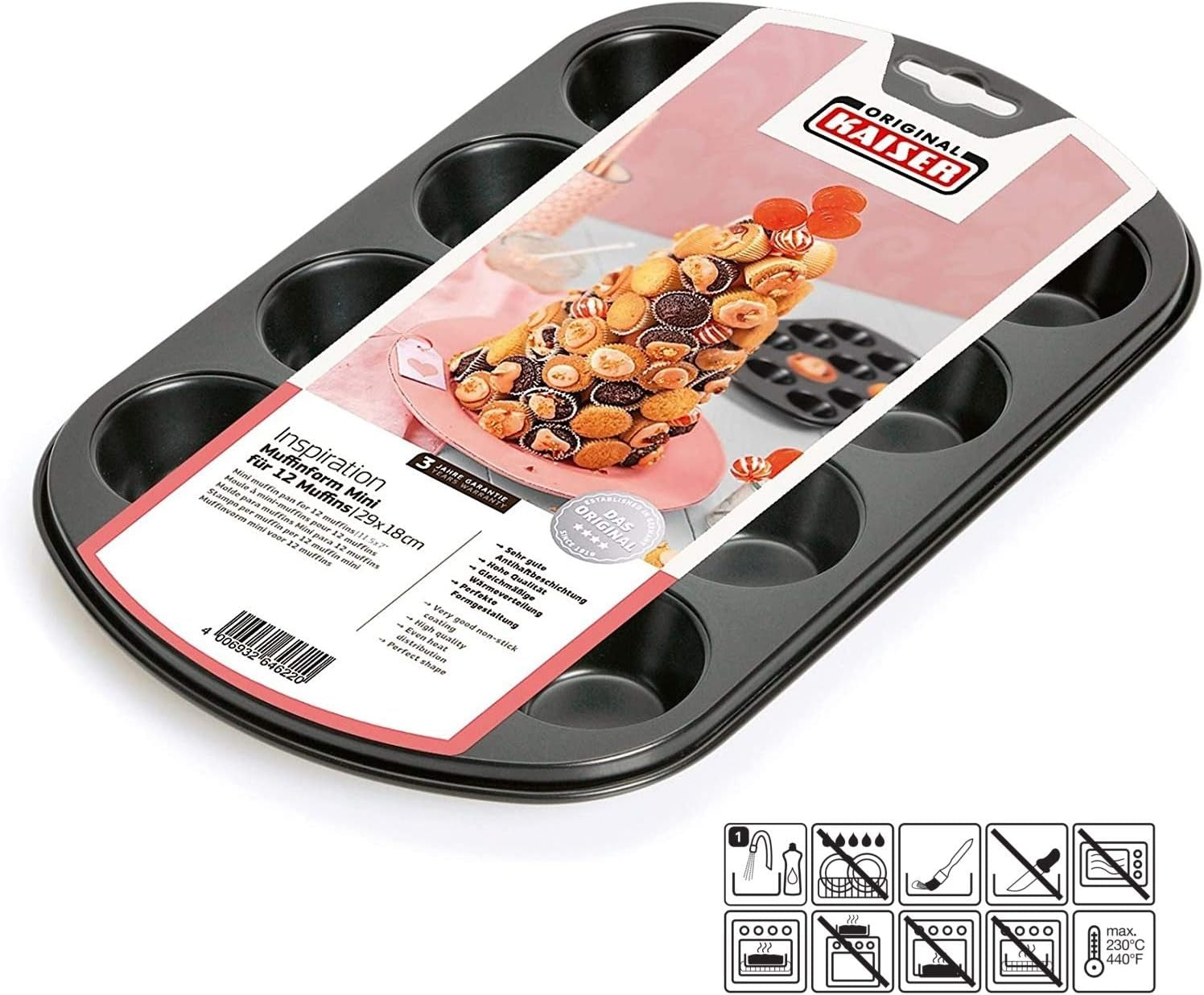 Originale Kaiser Inspiration, Teglia per 12 muffin 38 X 27 cm Naty Shop