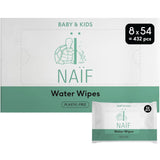 Salviette Naïf Plastic Free Baby 54 Pezzi (1 Confezione x 54 Pezzi) - Per sederino, corpo e viso del bambino - Ingredienti naturali