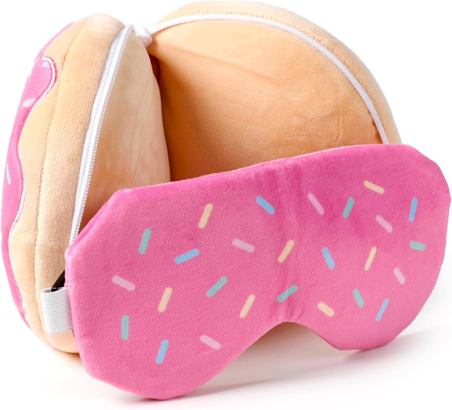 Cuscino da viaggio Puckator con maschera Relaxeazzz - Cuscini da viaggio Donut Naty Shop