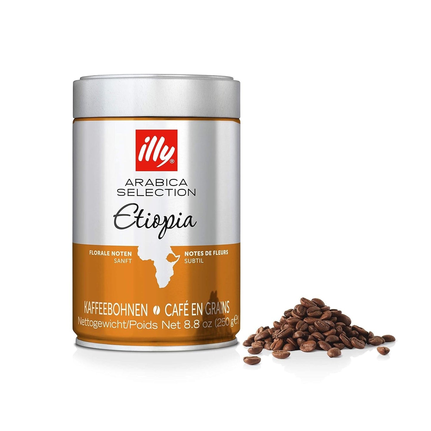 Caffè Illy, espresso in grani dalla Selezione di Arabica dell'Etiopia - confezione contenente 2 dosi da 250g cadauna