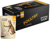 PrimaCat - Cibo umido classico per gatti, gusto uccellino in salsa, 28 x 85 g