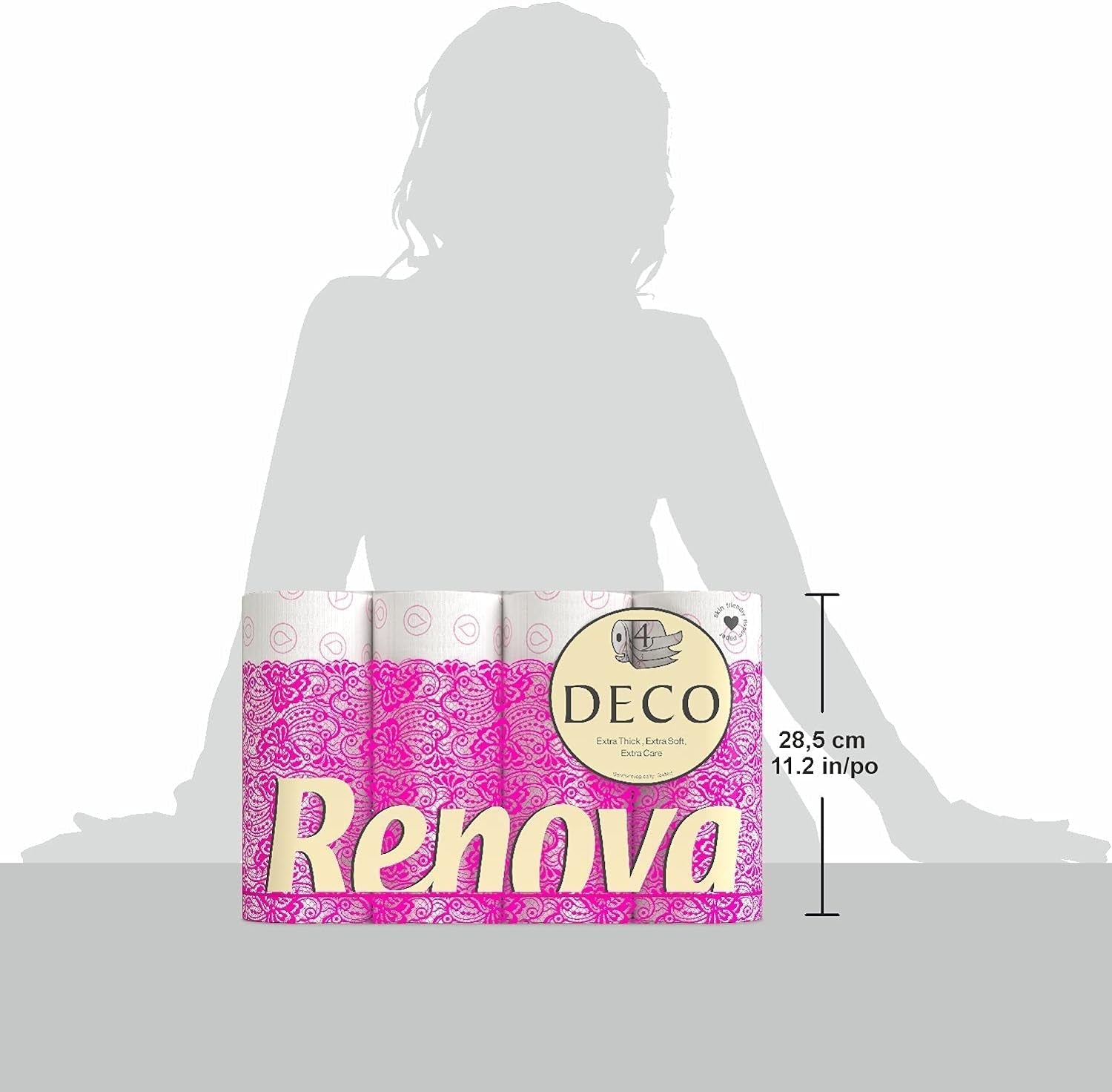 Carta igienica Renova 4 strati bianca decorata profumata - 12 rotoli roll Blanco Decorado Perfumado