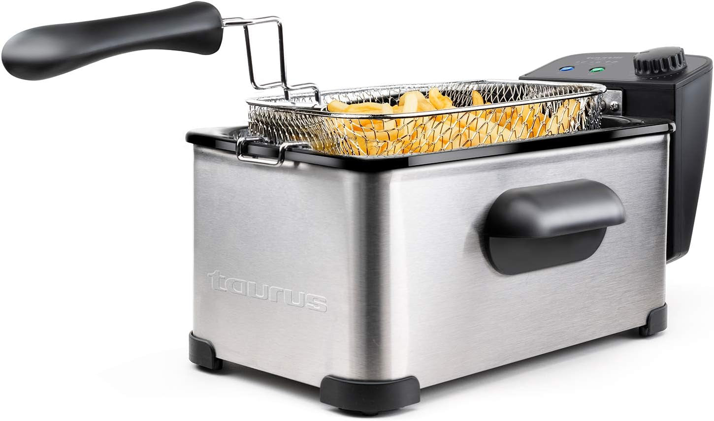 Taurus Professional 2 plus - Friggitrice ad olio, 2 litri, 1700 W, acciaio inossidabile 18/8 Naty Shop Appliances 3L