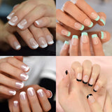 600 pezzi di unghie artificiali ovali corte 12 misure mezza copertura punte per unghie finte acriliche unghie artificiali per manicure donna salone fai da te (trasparente)