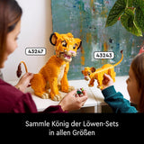 Lego Ç€ Disney Simba, il giovane re leone, giocattolo costruibile da collezionare con figurine di animali creative, attività rilassante per adulti, idea regalo per donne 43247 Set da costruzione Besuche den LEGO-Store