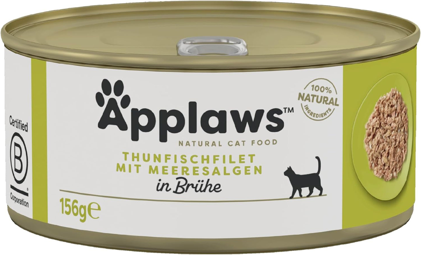 Applaws 100% naturale Premium-Nassfutter für Katzen, Thunfischfilet mit Algen in Brühe - Confezione con 24 x 156g Dosen